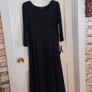 DN design black dress 3/4 sleeve style 25967 m size 10